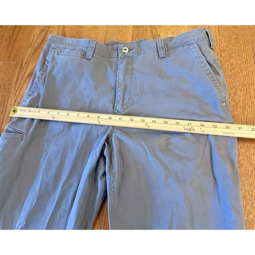 Duluth Trading Flex Ballroom Khakis Pants Mens 34x32 Gray 6 Pocket Work Relaxed